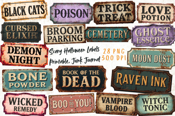 Download Scary Halloween Labels Printable - Labels Collection