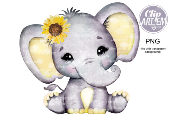 Download Sunflower Baby Girl Elephant PNG Images - Baby girl Collection