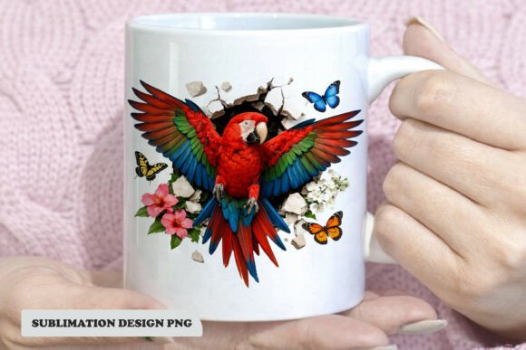 Download Colorful Parrot Breakthrough Mug Design - Mug design Collection