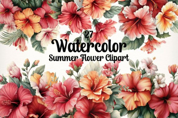 Download Watercolor Summer Flower Clipart - Summer flower clipart Collection