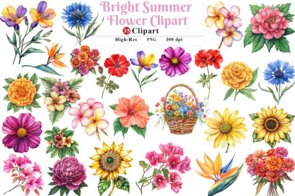 Download Bright Summer Flower Clipart - Summer flower clipart Collection