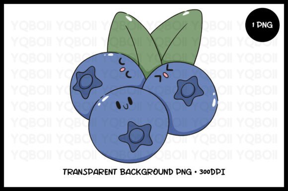 Download Kawaii Blueberry Clipart PNG - Premium Resources
