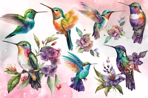 Download Cute Hummingbird Watercolor Clipart - Hummingbird watercolor Collection